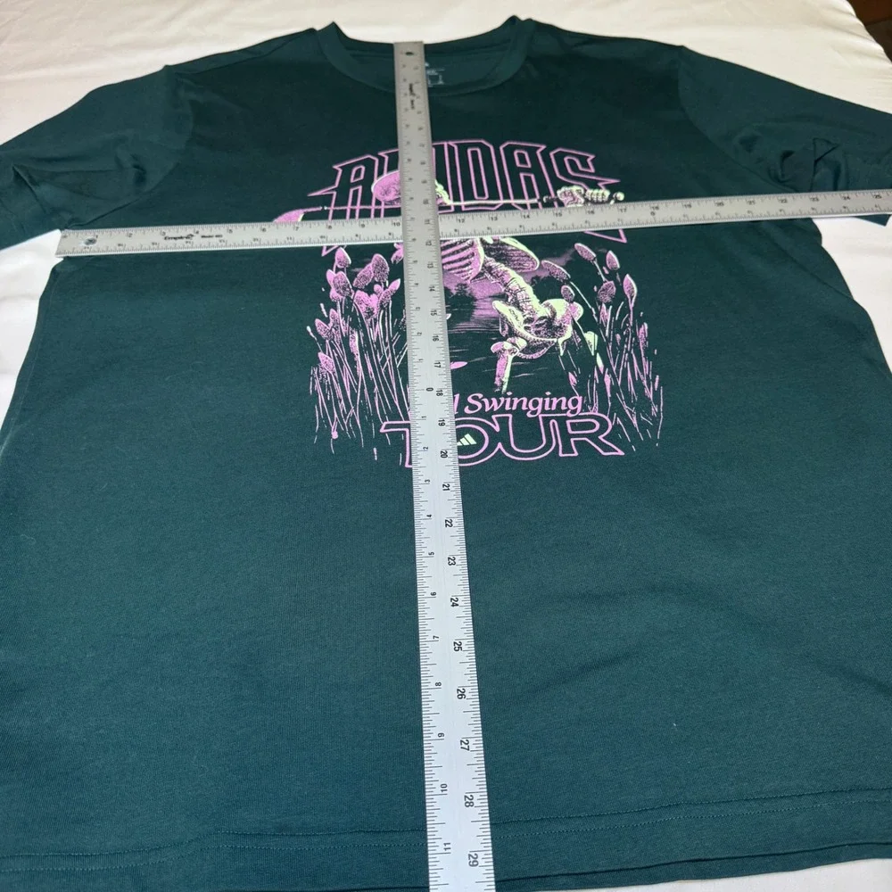 Adidas Still Swinging Tour Skeleton Golf‎ T-Shirt Mens Large Green Graphic Tee